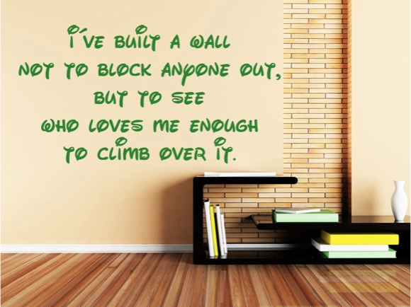 I've built a wall not to block anyone out, ... ...
